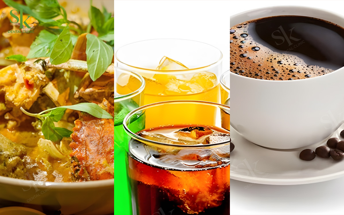 Những thực phẩm gây ố màu răng sứ